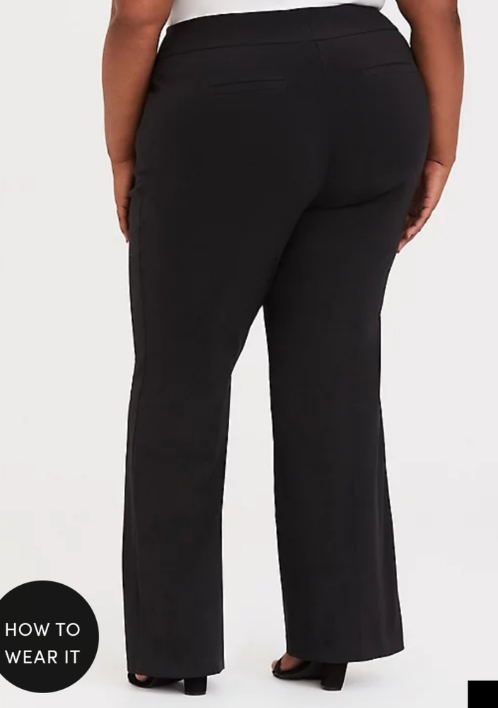 Torrid Classic Signature Black Bootcut Trousers Short 20